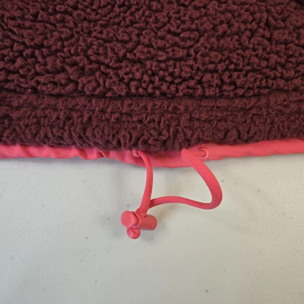SO Teddy Half Zip Jacket Marroon and Pink Size Large